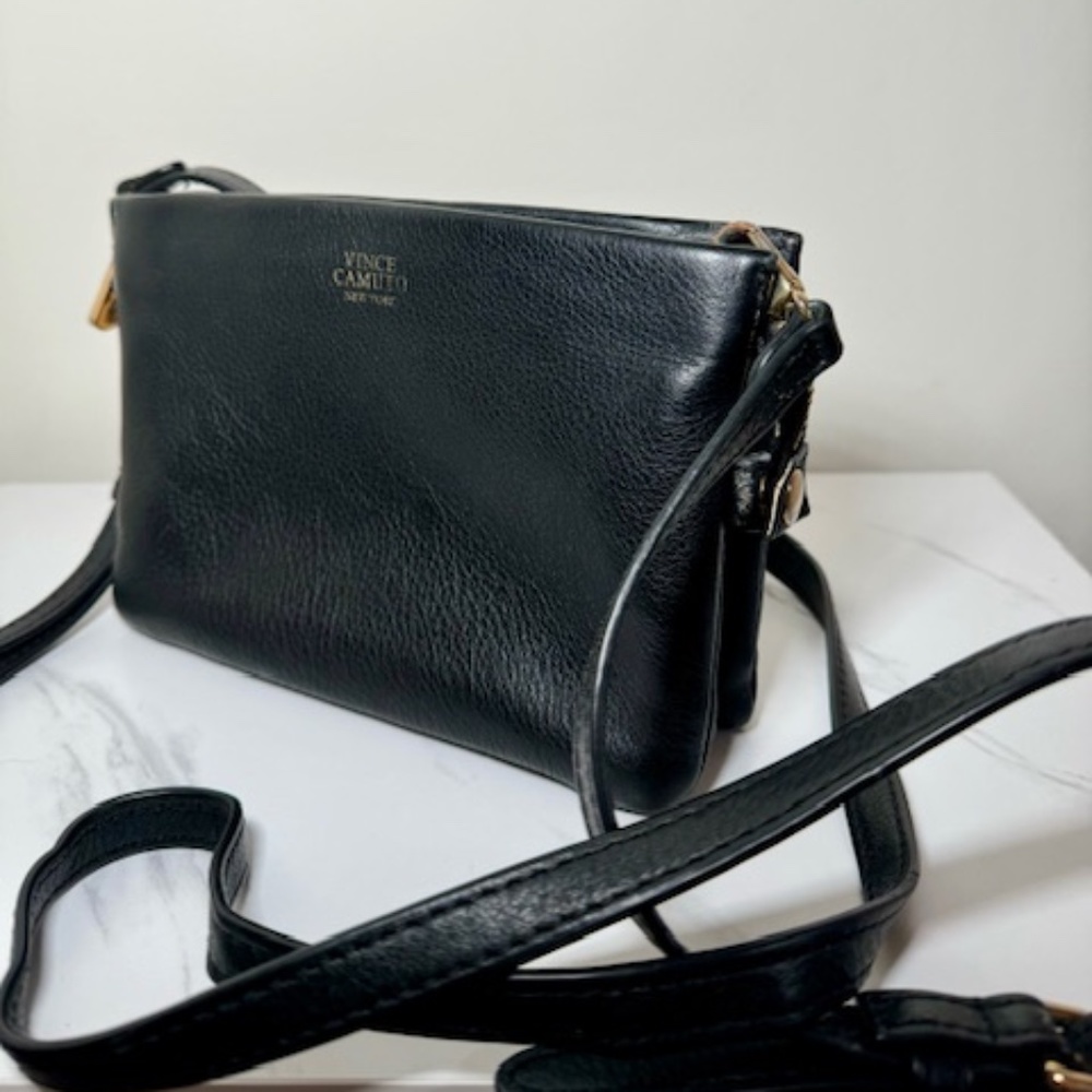 Vince Camuto Black Leather Crossbody Bag
